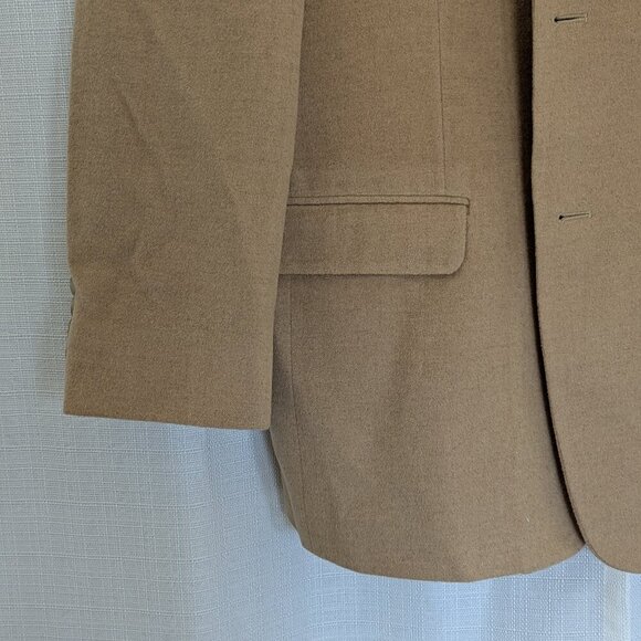 T.‎ Harris London Camel Hair Blazer Sport Coat 2 Buttons 46R Tan Color - Picture 3 of 12